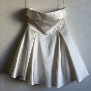 Meshki Strapless Cream Dress bridal wedding